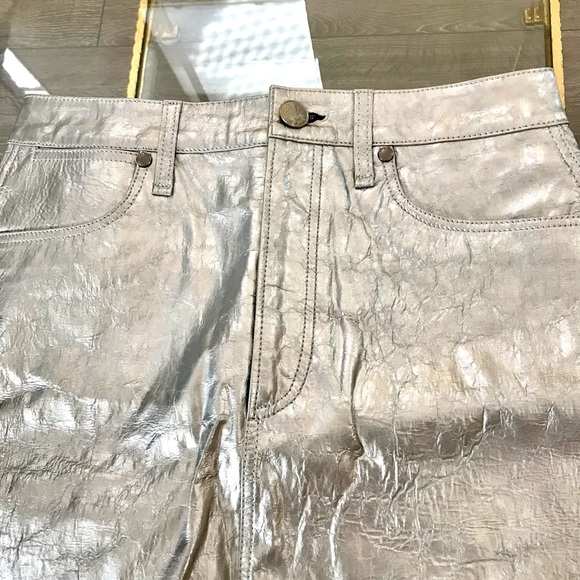 Rag and Bone Moss Leather Metallic Mini Skirt - Picture 9 of 10